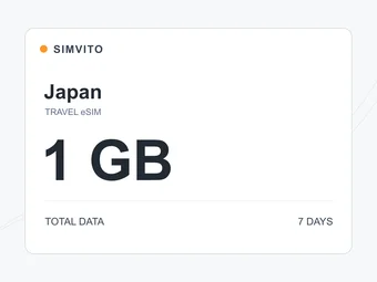 日本のデジタルeSIMプラン：合計1 GB、7日