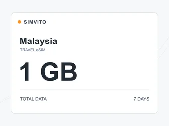 マレーシアのデジタルeSIMプラン：合計1 GB、7日