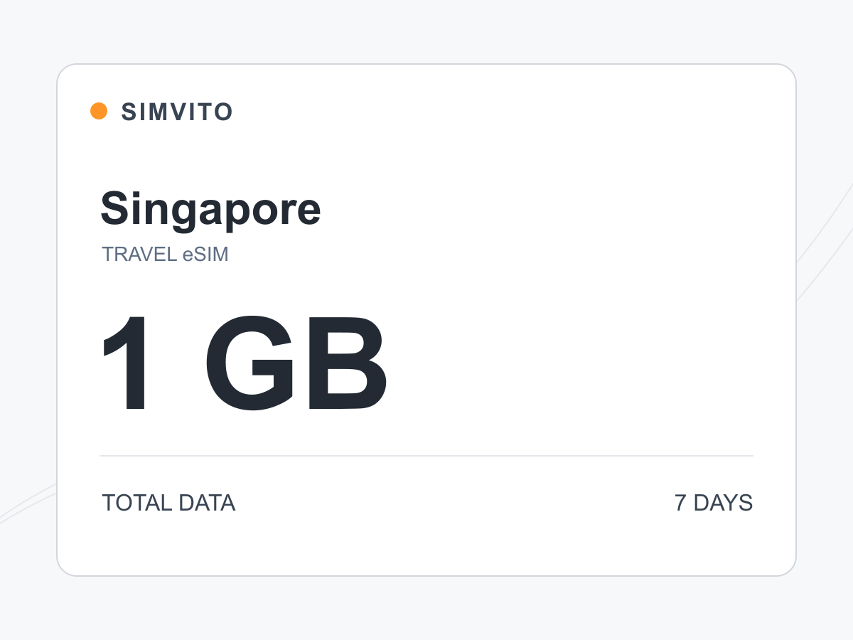 Singapore digital eSIM plan: 1 GB total, 7 days