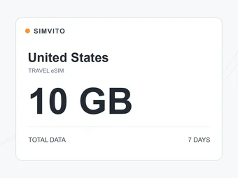 アメリカのデジタルeSIMプラン：合計10 GB、7日