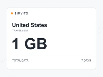 アメリカのデジタルeSIMプラン：合計1 GB、7日