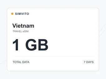 ベトナムのデジタルeSIMプラン：合計1 GB、7日